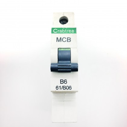 Crabtree 61/B06 B6 6A 6 Amp Black Clip  MCB Circuit Breaker Type B